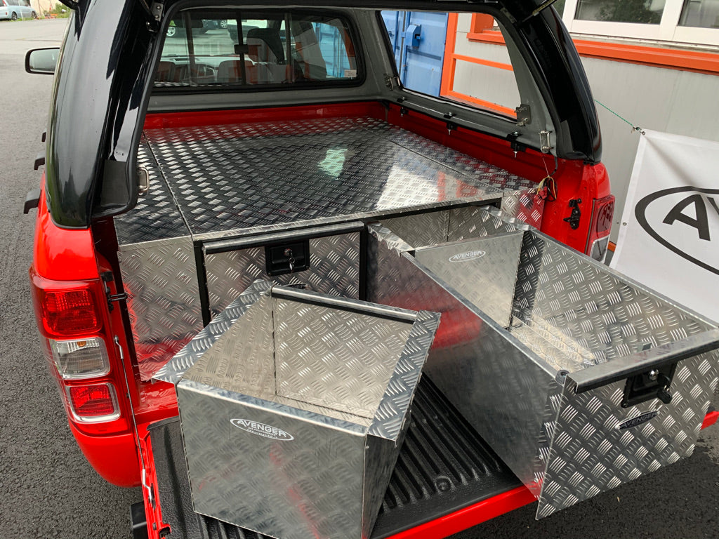 Große Doppelschubladen aus Aluminium (400 mm)