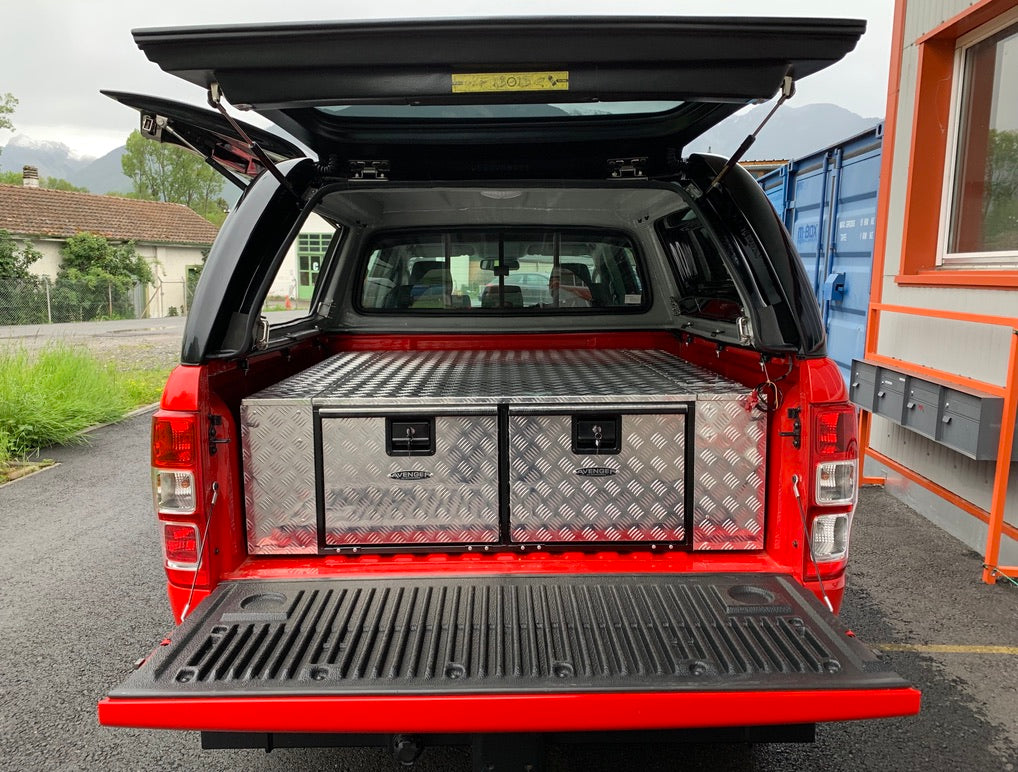 Große Doppelschubladen aus Aluminium (400 mm)