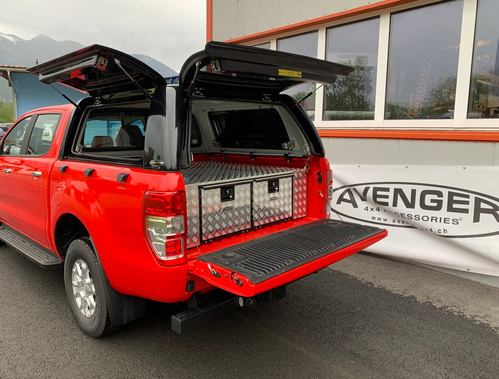 Große Doppelschubladen aus Aluminium (400 mm)