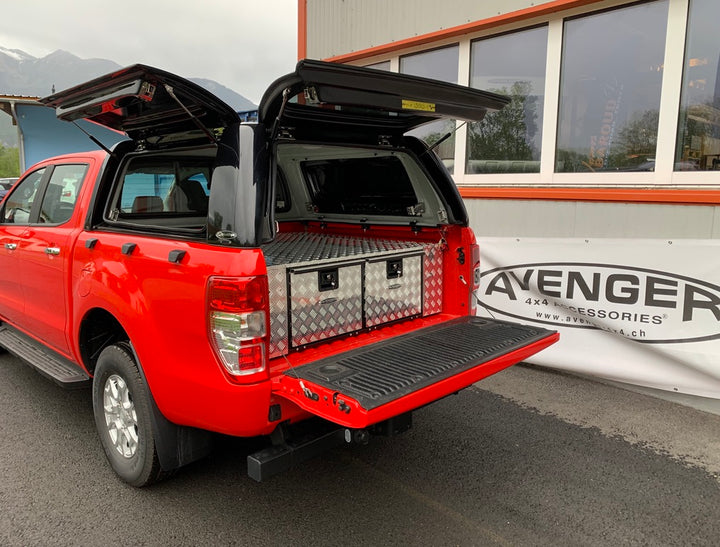 Große Doppelschubladen aus Aluminium (400 mm)