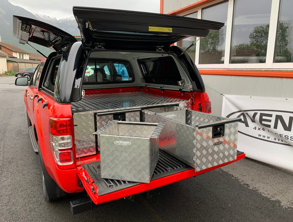 Große Doppelschubladen aus Aluminium (400 mm)