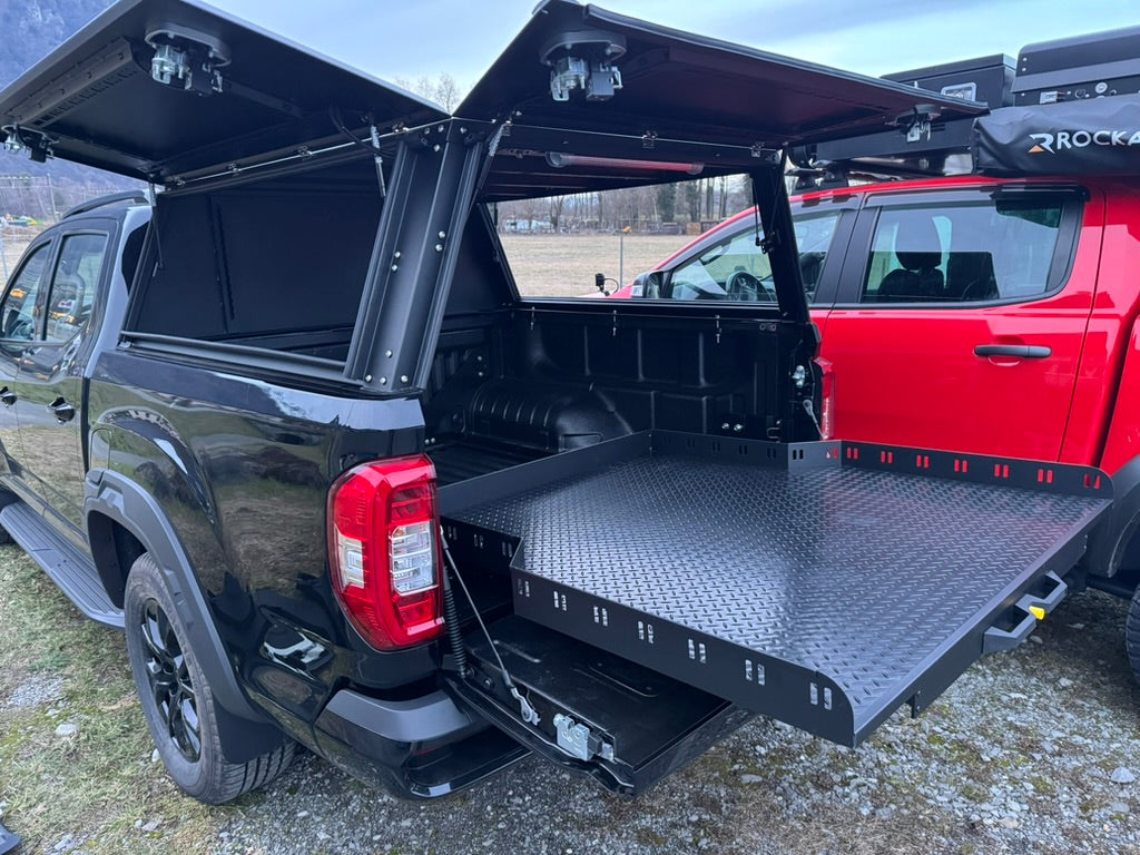 Half Sliding Top + Double Stacked Aluminum Drawers