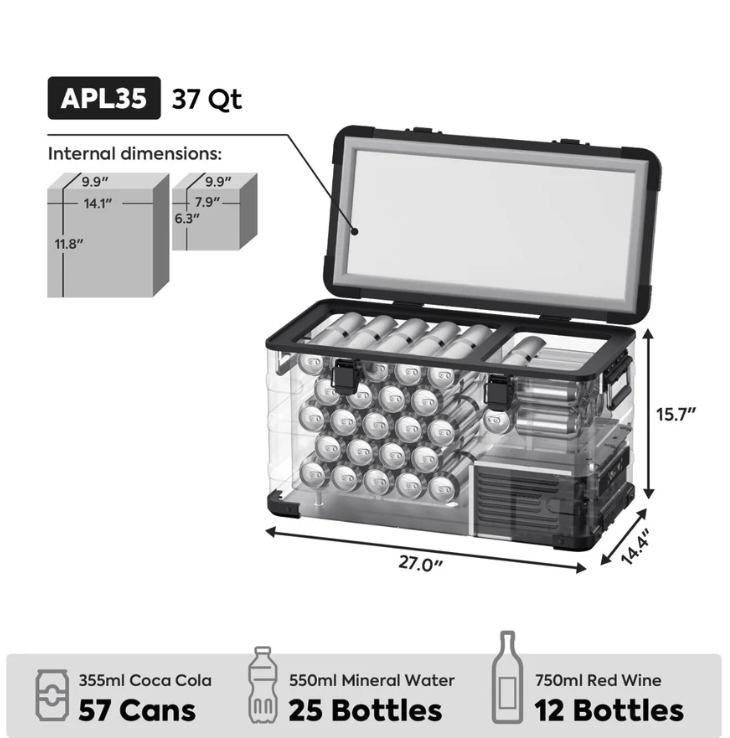 Refrigerateur/Congelateur ICECO APL35 35L Double Zone - Silver