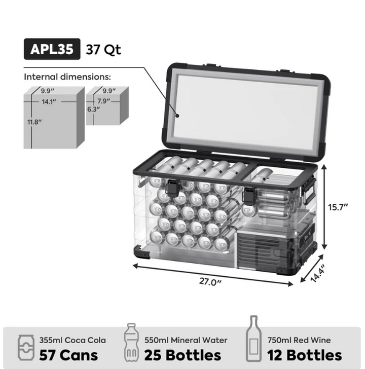 Refrigerateur/Congelateur ICECO APL35 35L Double Zone - Silver