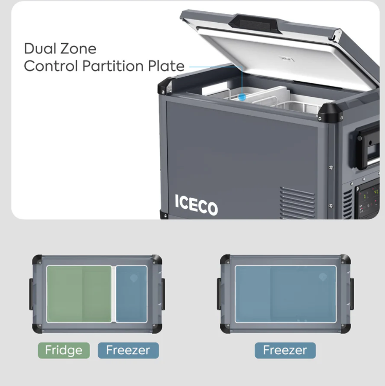 ICECO 45 Refrigerator/FreezerL Double Compartments - Grey
