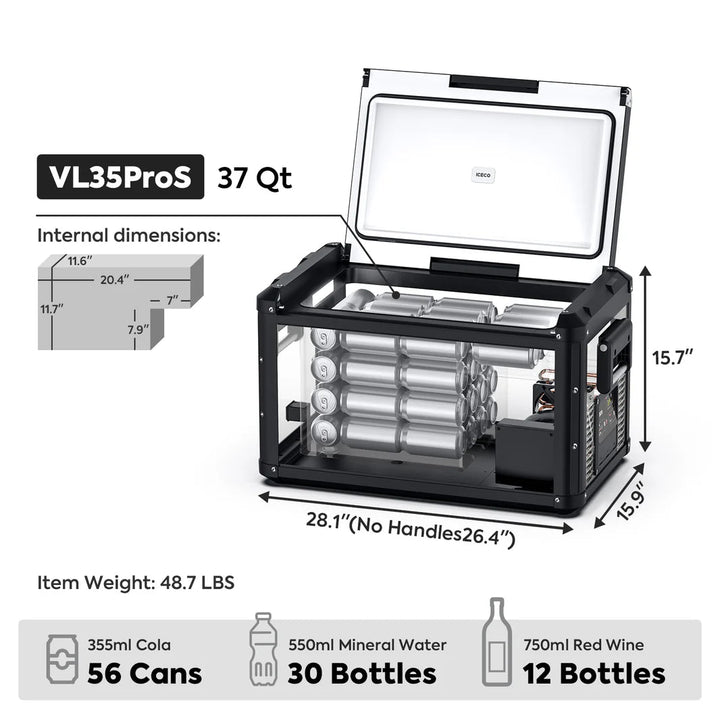 Réfrigérateur/Congélateur ICECO VL35PROS 35L - Simple Zone - Gris