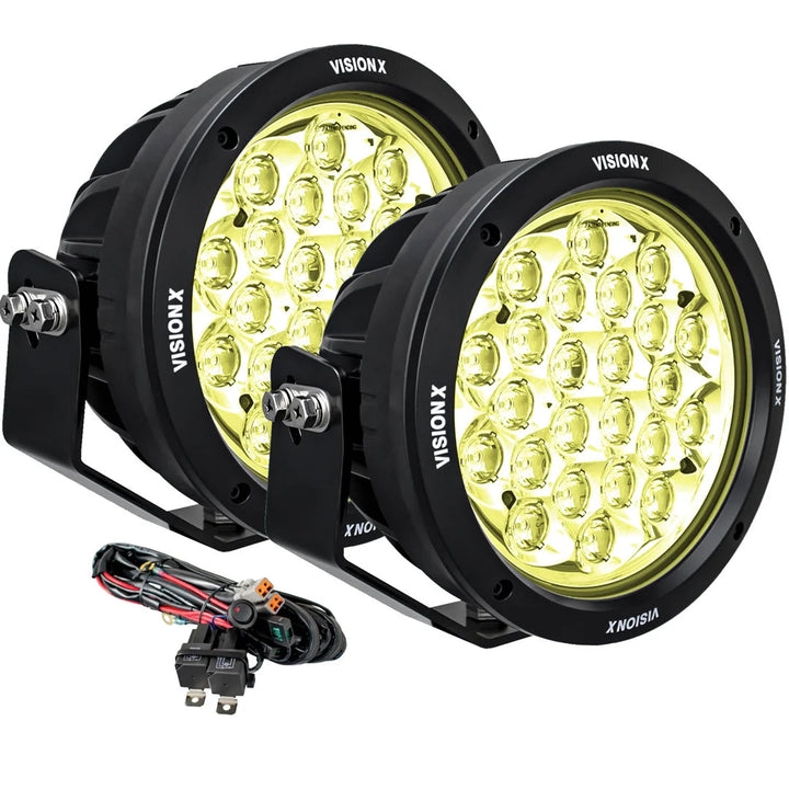 Paire de longues portées Vision X CG2 8,7 pouces Jaune sélectif