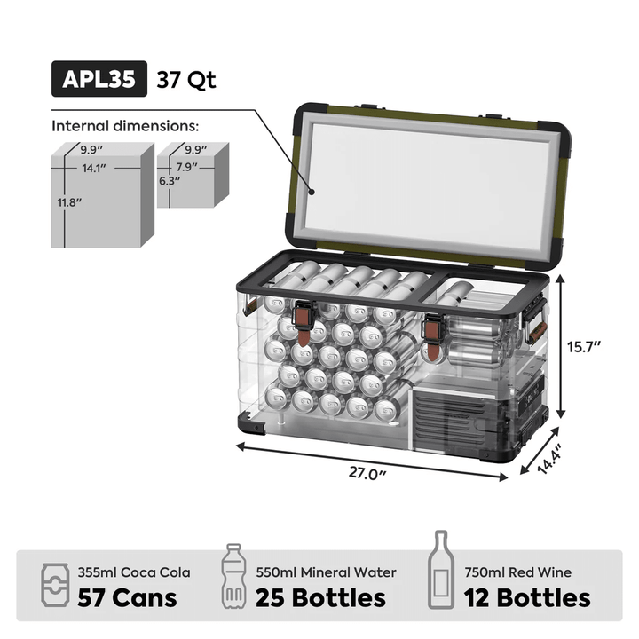 Réfrigérateur/Congélateur ICECO APL35 × Jeep® Limited Edition 35L - Double Zone - Jeep 41 Green