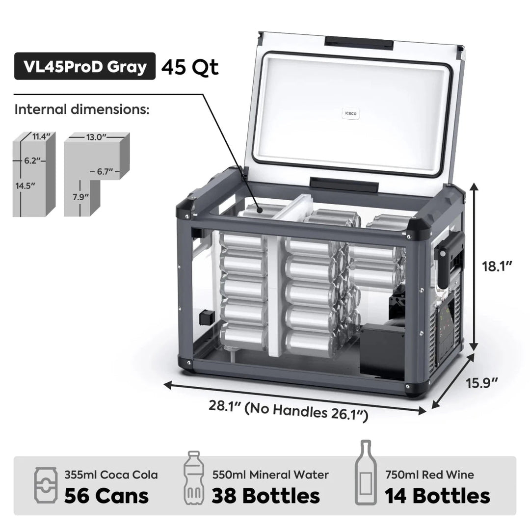Réfrigérateur/Congélateur ICECO VL45PROD 45L - Double Zone - Vert Olive