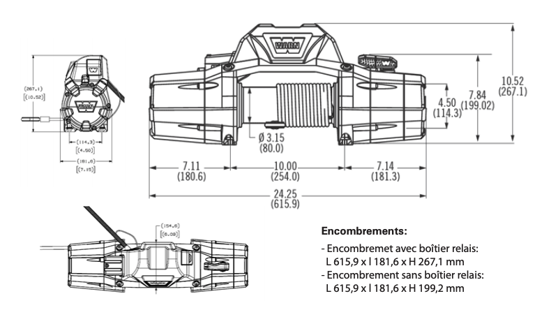 Treuil Warn ZEON 12 (câble acier)